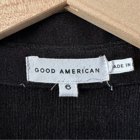 Good American Good Touch Button Front Ruched Midi Dress Black Size 3XL - Picture 9 of 12